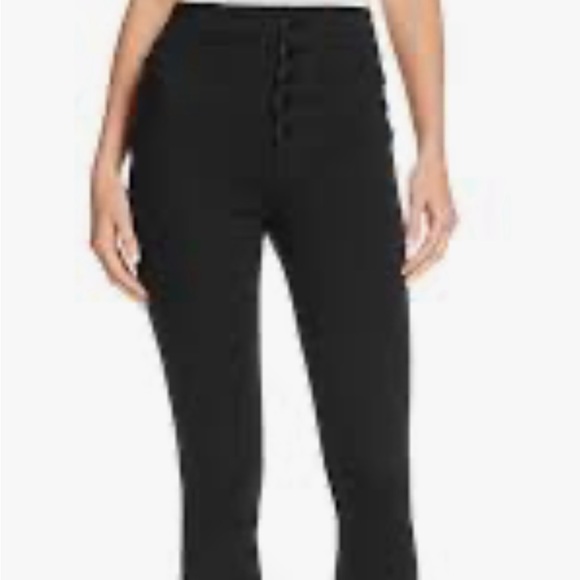 J Brand velvet feel cotton/poly Natasha Sky High Skinny pant, black, size 32. - Picture 5 of 5